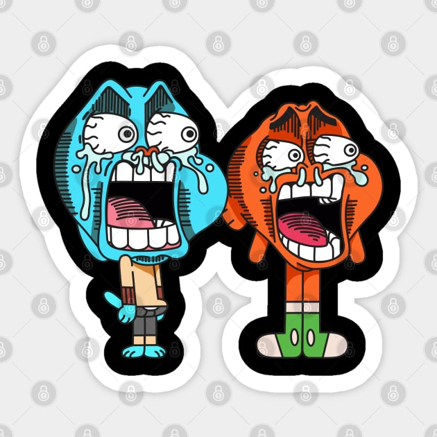 Gumball and Darwin Sticker by Plushism